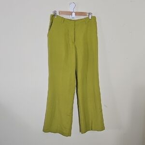 Ruby Rd. Vibrant Green Linen Blend Pants Size 8